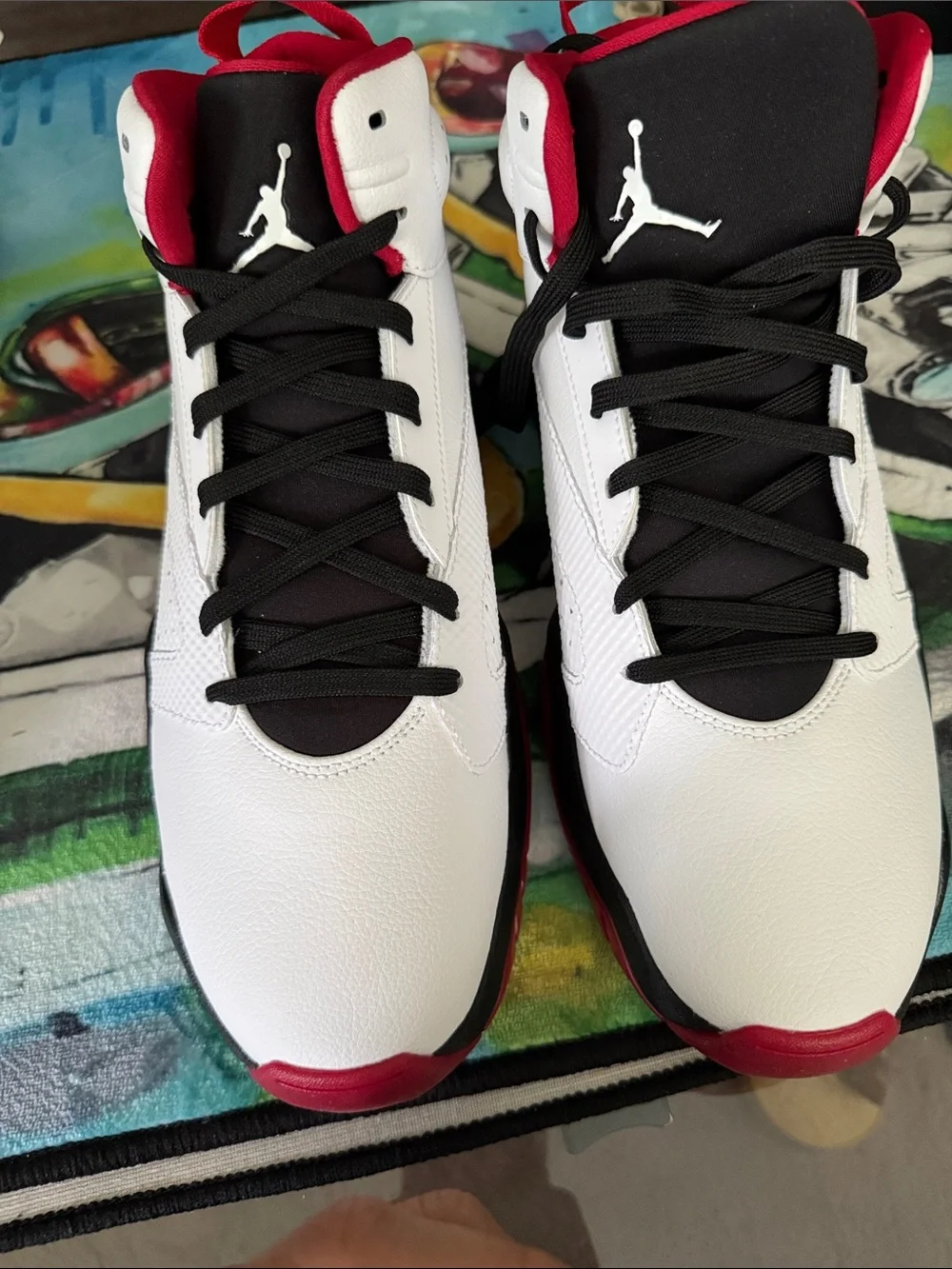 Jordan Men's White, Black & Red High-Top Sneakers